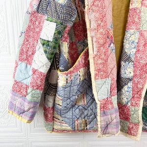 Big Pocket Quilt Coat / S-M / Vintage Patchwork Quilted Jacket / Jacket ...