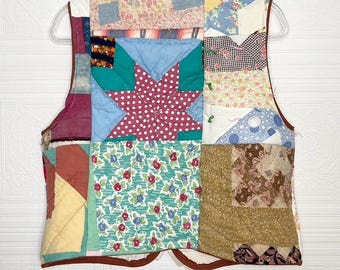 Vintage Patchwork Quilt Tie Vest - Upcycled Handmade Clothing - Etsy