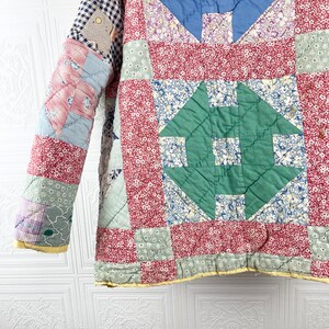 Big Pocket Quilt Coat / S-M / Vintage Patchwork Quilted Jacket / Jacket ...