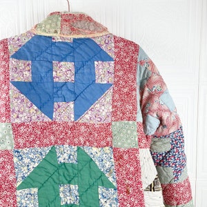 Big Pocket Quilt Coat / S-M / Vintage Patchwork Quilted Jacket / Jacket ...