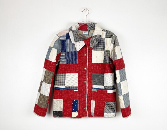 Quilt Chore Coat / Small / Vintage Patchwork Quilted Jacket / - Etsy