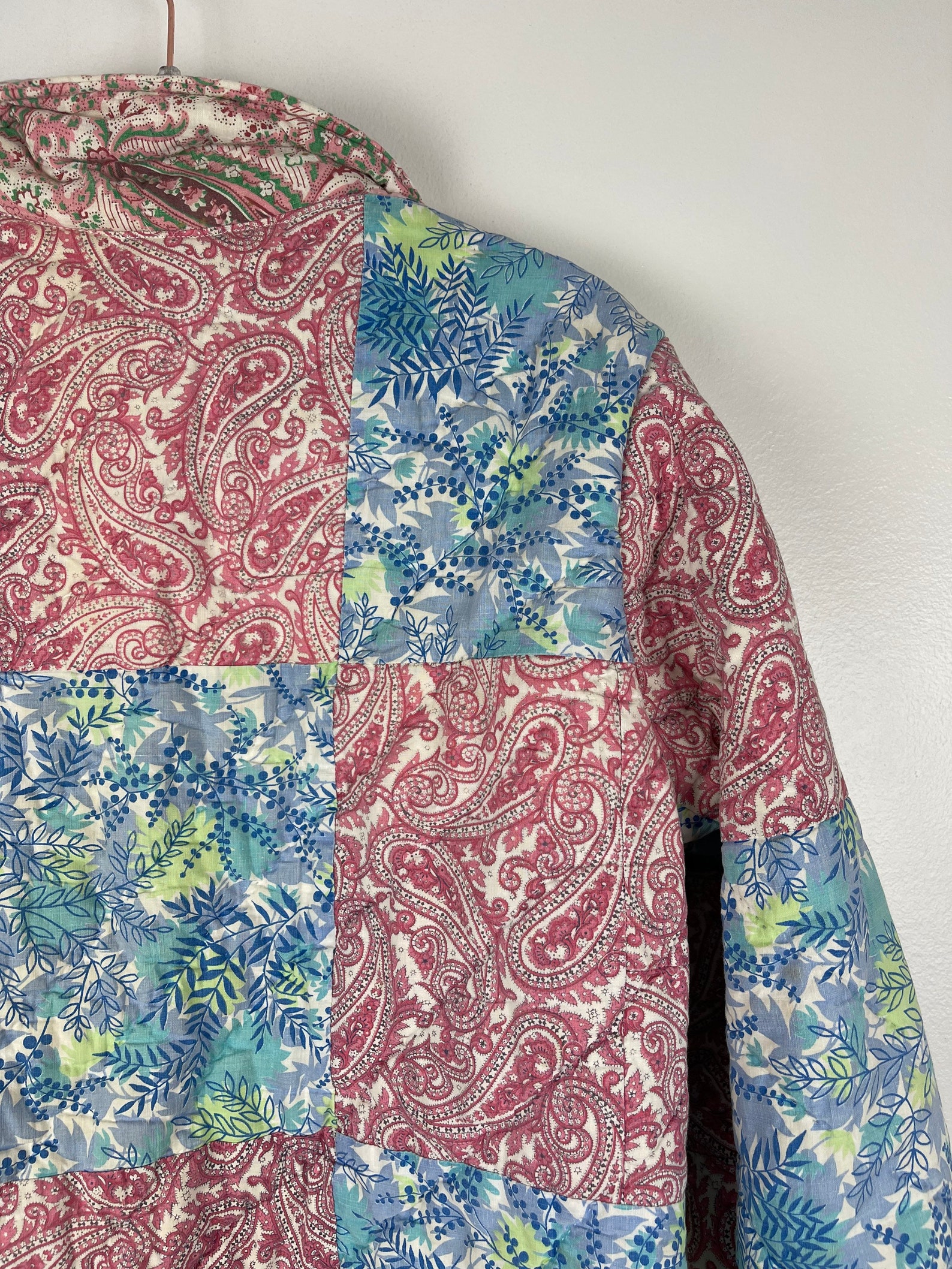 Quilt Chore Coat / Medium / Vintage Patchwork Quilt Jacket / Etsy