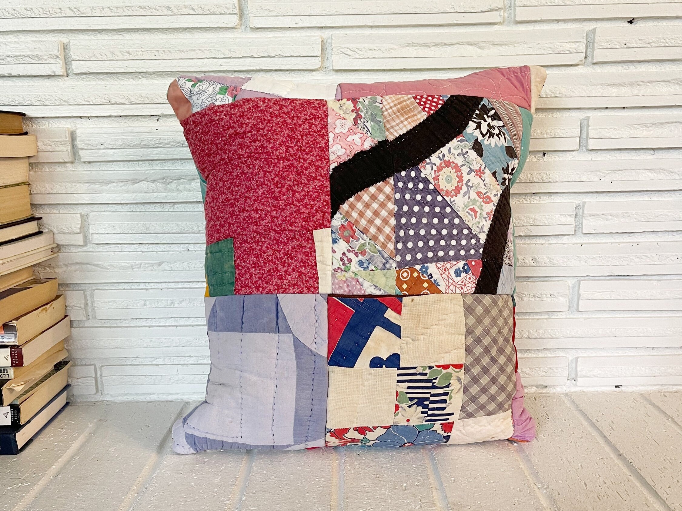 Patchwork throw pillow hotsell