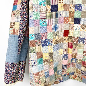 Quilt Chore Coat / Quilted Patchwork Jacket / Feedsack / | Etsy