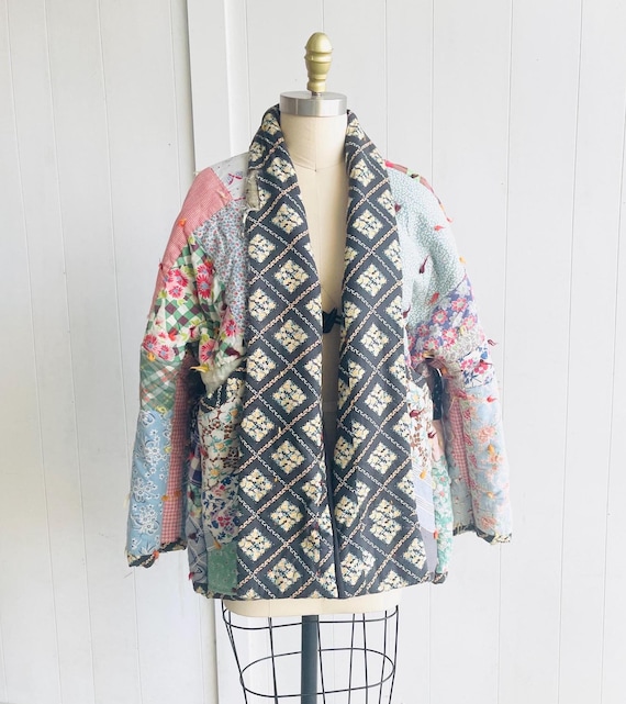 ジャケット・アウター vintage fabric feed sack jacket vintage fabric feed sack jacket