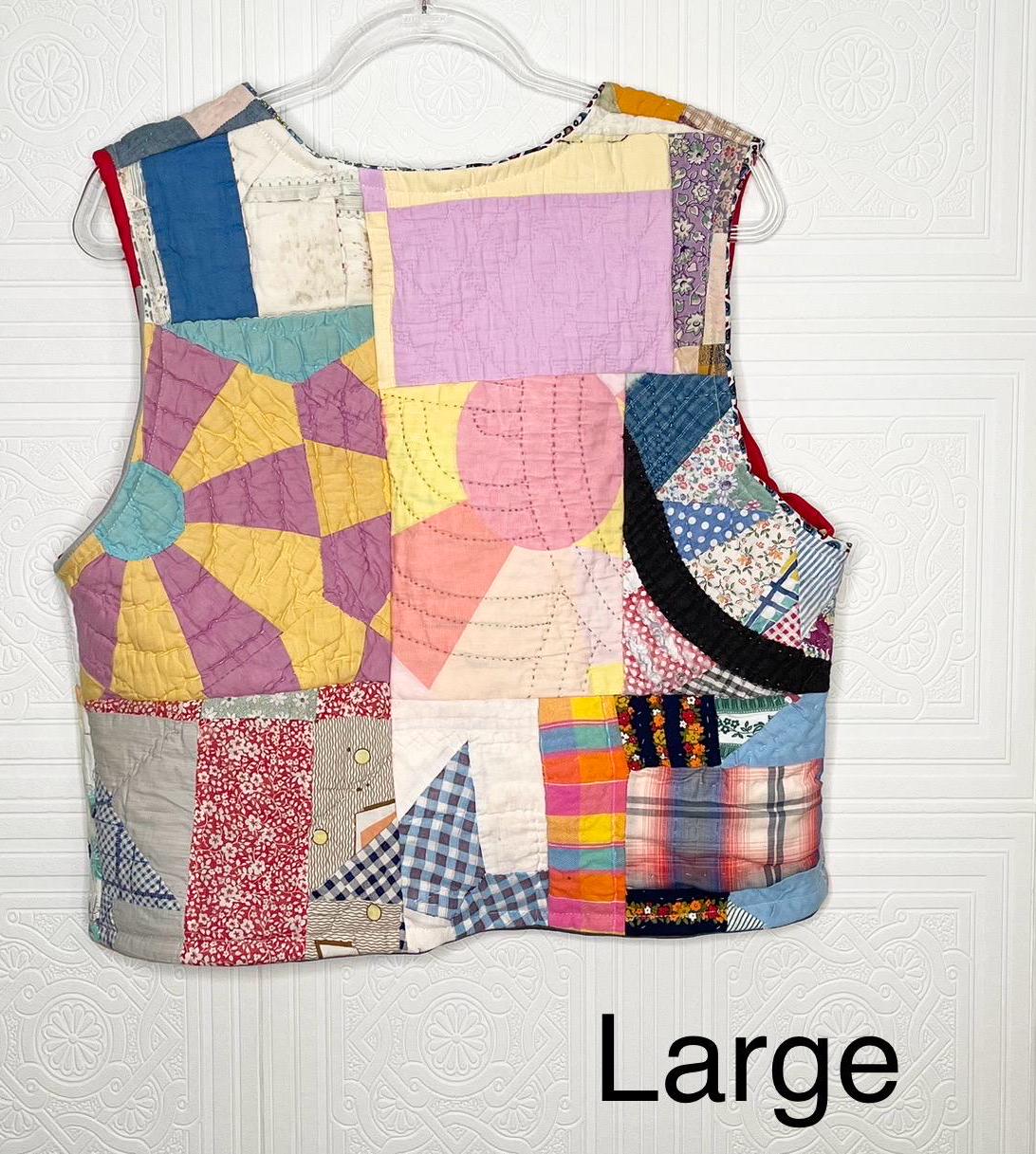 Vintage Patchwork Quilt Tie Vest - Upcycled Handmade Clothing - Etsy