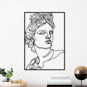 Michelangelo David Metal Wall Decor Black Metal Wall Decor Bedroom Living Room Kitchen Indoor Outdoor Art Metal Wall Art Home Decor Metal