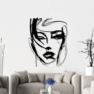Donna astratta Decorazione da parete in metallo Soggiorno Cucina Arte per interni ed esterni Arte da parete in metallo Decorazione per la casa Decorazione di arte in metallo Grande arte in metallo nero