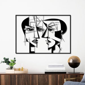 Two Faces Metal Decoration Large Black Metal Wall Decor Bedroom Living Room Kitchen Indoor Outdoor Art Metal Wall Decor Metal Wall Art Home