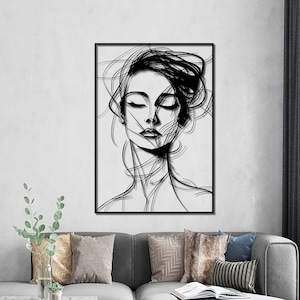 Donna Potrait Decorazione da parete in metallo Camera da letto Decorazione da parete in metallo Soggiorno Cucina Arte per interni ed esterni Arte da parete in metallo Decorazione per la casa Decorazione in metallo