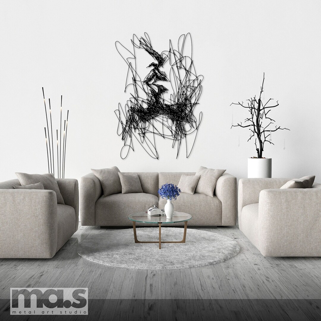 Image showcasing Metal Wall Decor Metal Wall Art Home Decor Metal Decoration Large Black ...