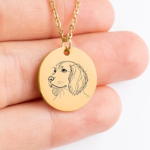 Personalized English Springer Spaniel Necklace, Custom Springer Dog Jewelry Gift, Dog Mom Pendant, Pet Memorial Necklace Gift