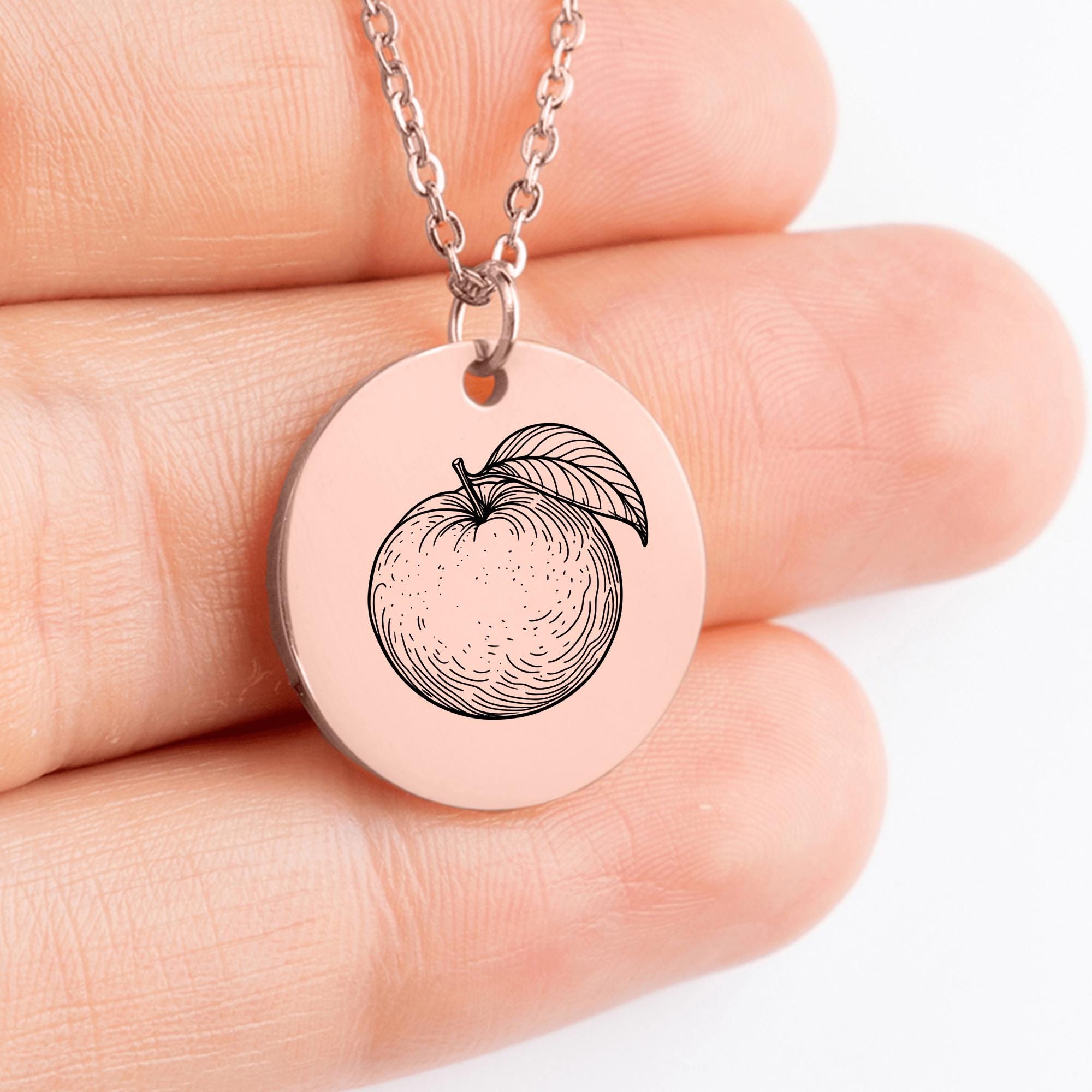 Clementine Necklace: Personalized Engraved Citrus Fruit Charm - Etsy