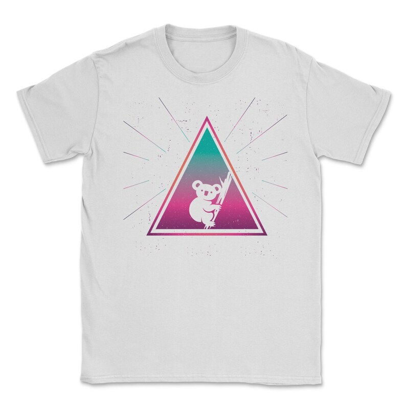 Colorful Koala Bear Geometrical Triangle Retro Style print