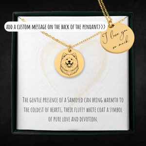 Personalized Samoyed Dog Necklace: Engraved Pet Memorial Jewelry