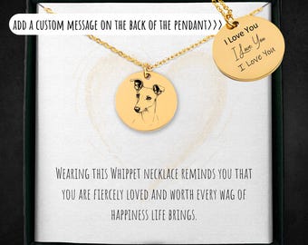 Personalized Whippet Pendant Necklace: Custom Dog Memorial Jewelry