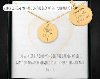 Sweet Pea Pendant Necklace: Vintage Seed Packet Floral Jewelry - Etsy