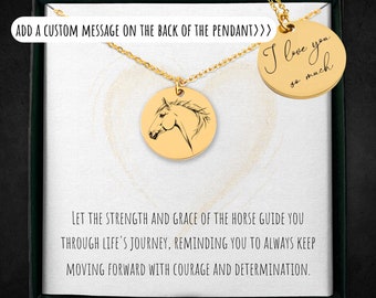 Personalisierte Pferdekopf Halskette: Personalisierte Halskette, Personalisierter Schmuck