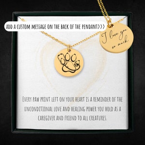 Personalized Animal Lover Necklace For Men And Women - Custom Engraved Vet Jewelry - Veterinarian Gift - Veterinary Care Charm Pendant