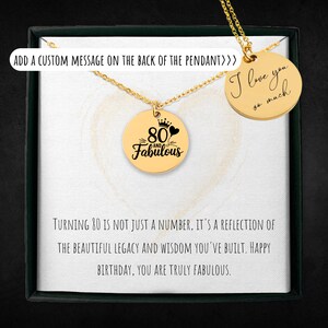 Gepersonaliseerde 80 en fantastische ketting voor vrouwen, op maat gegraveerde 80e verjaardagssieraden, 80-jarige cadeau voor haar, nummer bedelhanger
