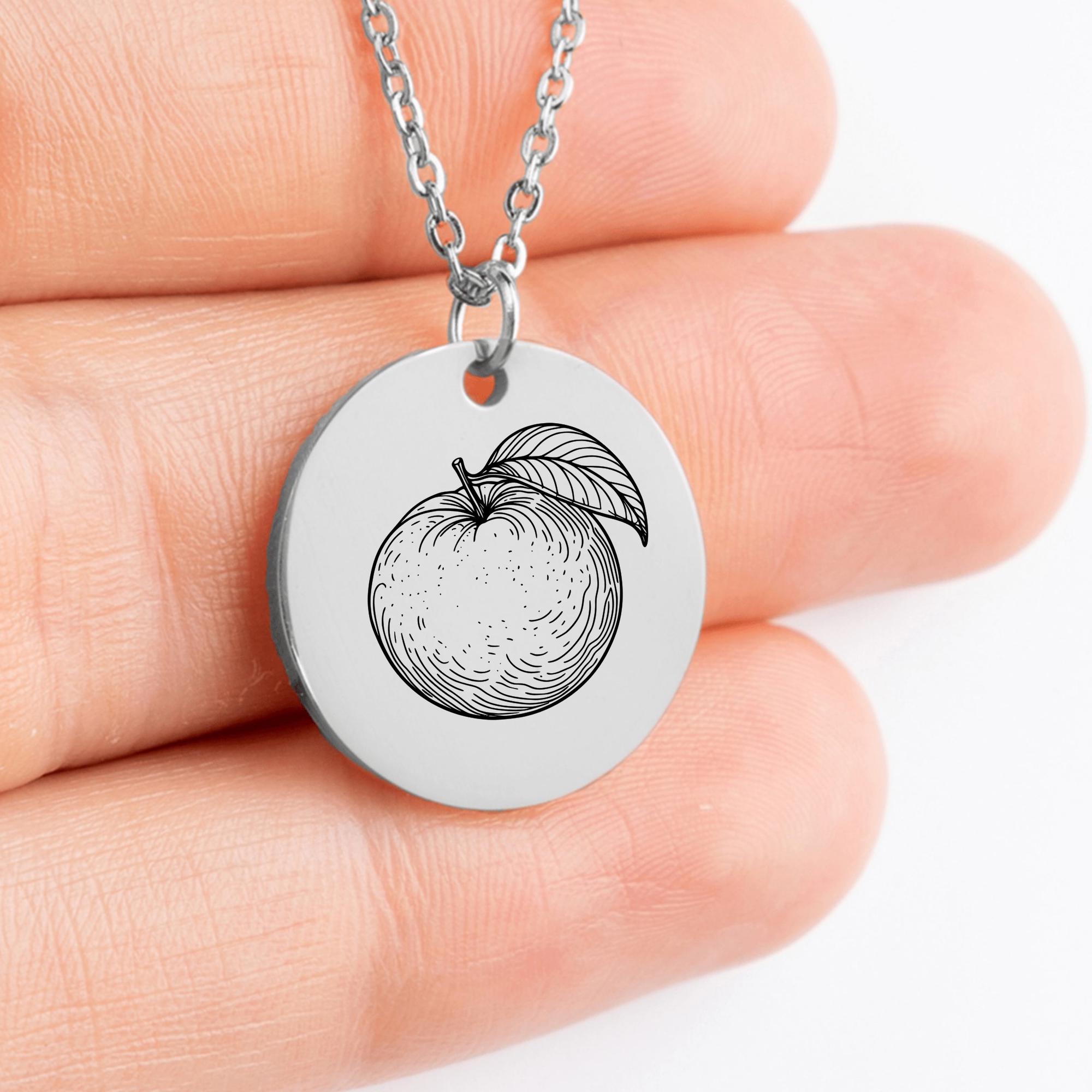Clementine Necklace: Personalized Engraved Citrus Fruit Charm - Etsy