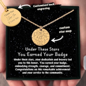 Collier sous ces étoiles des forces de l'ordre, bijou personnalisé cadeau pour policier, cadeau de remise des diplômes, de retraite ou de réussite personnalisé