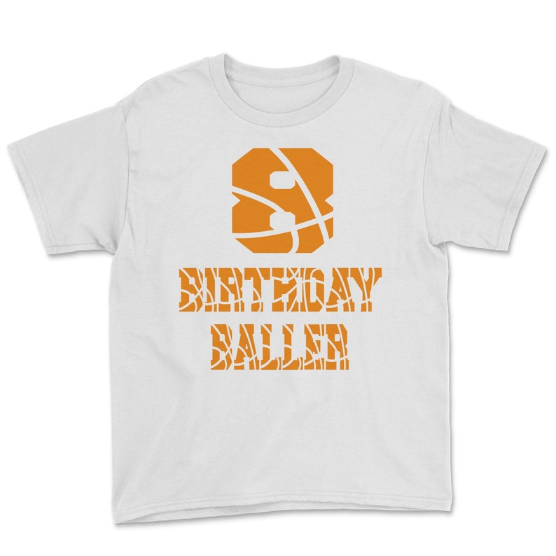 8th Birthday Baller Boy 8 Years Old Basketball Themed Party graphic