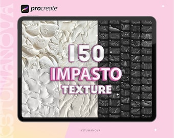 Pinceles de impasto para Procreate. Texturas de pintura de impasto para Procreate. Pinceladas al óleo para Procreate.