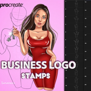 Procreate brushes for Business logo. Procreate stamps for Portrait and poses. Procreate logo design brush