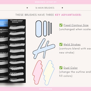 Webcomic Layout Kit Brushes for Procreate | Comic Panel Borders, Speech bubbles image 2