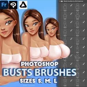 Photoshop Busts Brushes. Photoshop pose brush. Female poses for Fresco and Clip Studio Paint, Affinity Photo