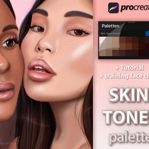 Procreate skin tones palette. Procreate realistic skin swatches. Procreate portrait color palette
