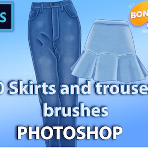 Photoshop brushes skirts, shorts and trousers. Photoshop jeans stamps. Photoshop clothes brushes. Photoshop texture brush