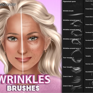Procreate wrinkles brushes. Procreate old skin brushes. Procreate portrait stamps