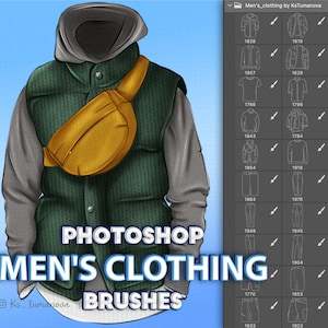 Photoshop clothing brushes. Photoshop clothes for men brush. Clip Studio Paint brushes, Affinity Photo