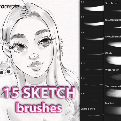 Sketch Pack Brushes for Procreate Pencil Sketch Brush  Etsy