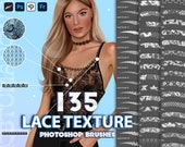 Photoshop Lace Brushes. Procreate texture brush. Digital  brushes for Fresco and Clip Studio Paint