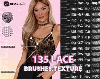 Procreate lace texture brushes. Lace brushes set