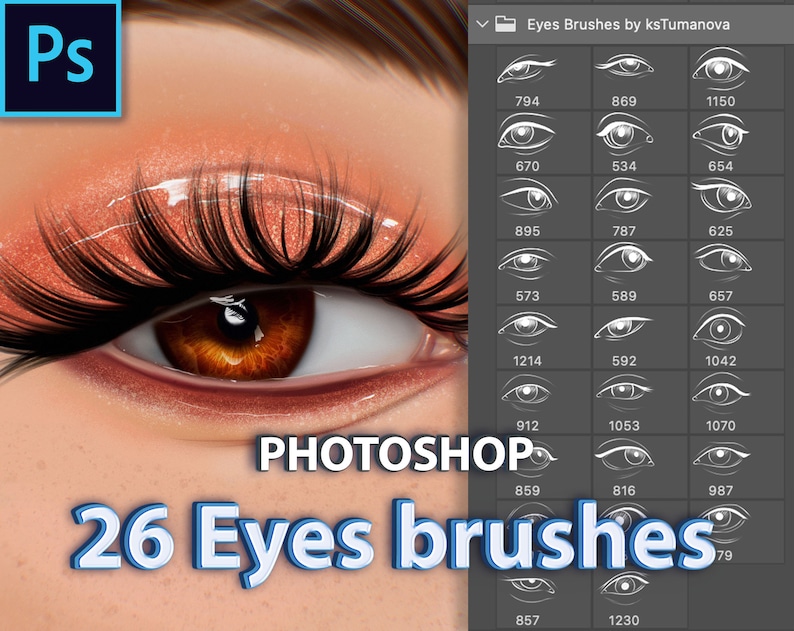 Eyes Brushes Realistic Digital Eye Stamp for Etsy