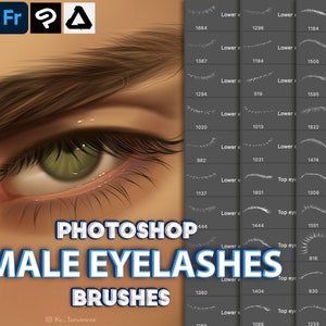 Photoshop male eyelashes brushes. Photoshop men&#39;s eyelash brush. Clip Studio Paint brushes, Affinity Photo, Procreate