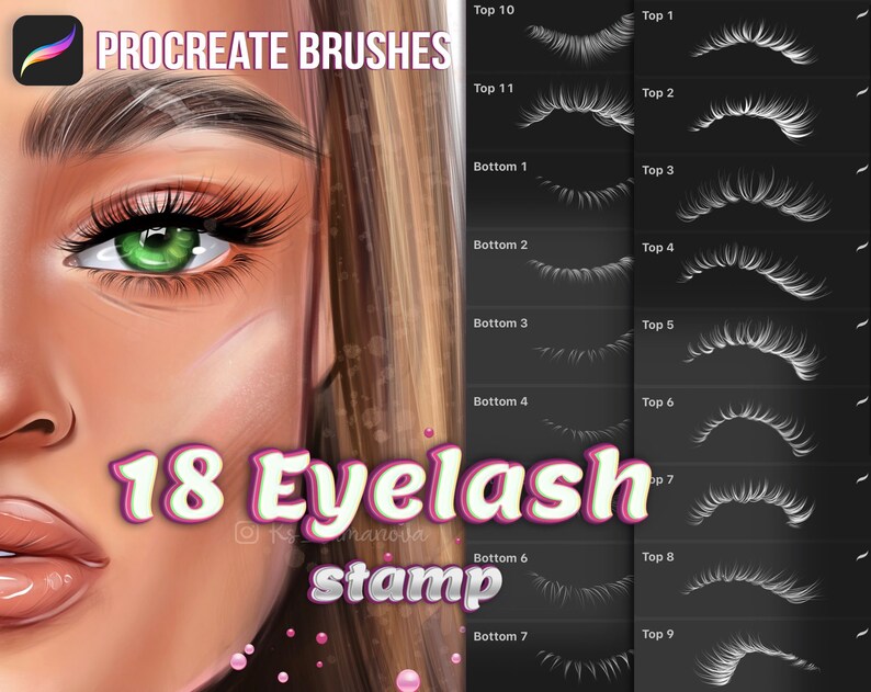 Procreate Eyelashes brushes stamps Digital Procreate brush Etsy
