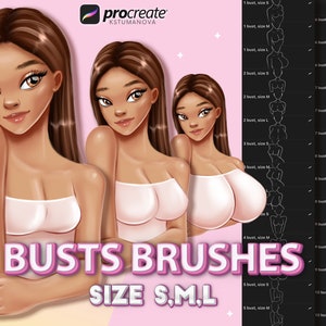 Procreate female poses. Procreate bust stamps