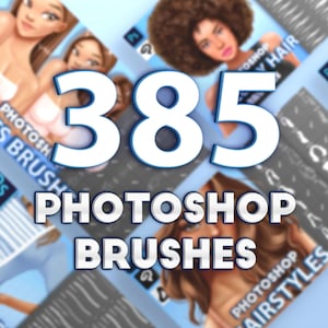 385 Photoshop brushes. Photoshop bundle brushes. Adobe Fresco, Clip Studio Paint, Procreate, Affinity Photo ABR digital Brushes