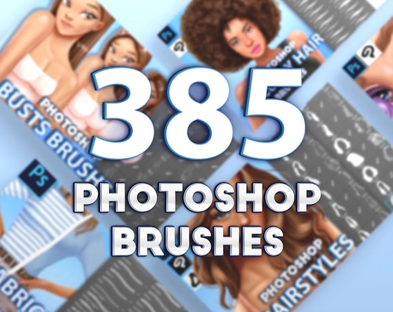 385 Photoshop brushes. Photoshop bundle brushes. Adobe Fresco, Clip Studio Paint, Procreate, Affinity Photo ABR digital Brushes