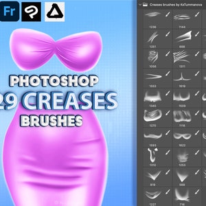 Photoshop creases Brushes. Photoshop clothes brush. Crease kit for Fresco and Clip Studio Paint, Affinity Photo