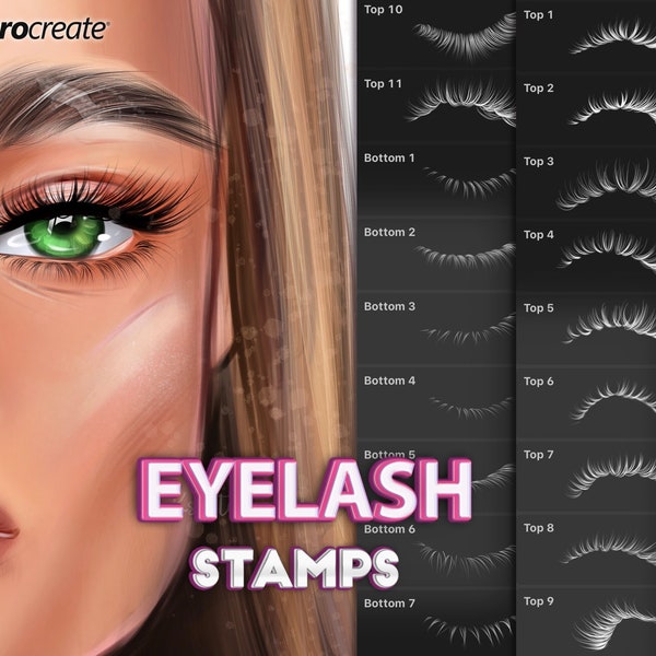 Procreate Eyelashes brushes stamps, Digital Procreate brush, ipad brushes