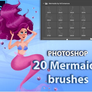 Photoshop mermaids brushes. Photoshop mermaid guide stamps