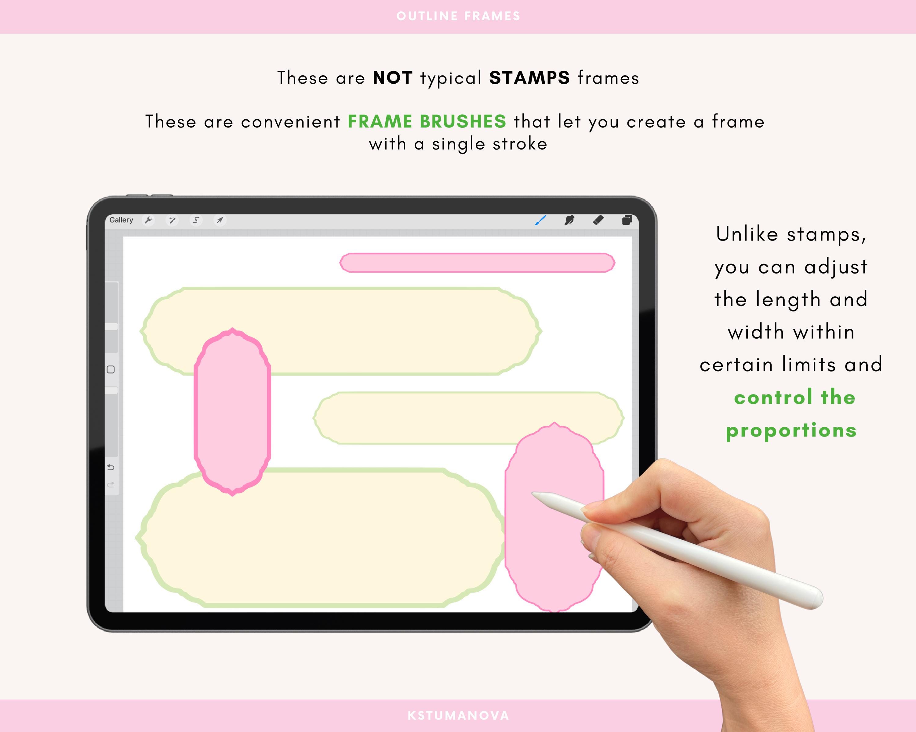 Outline Frame Procreate Brushes. Border Procreate Brush - Etsy