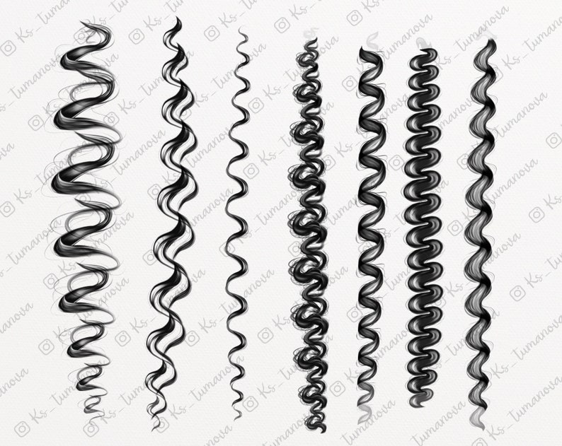 Curly Hair Brushes. Adobe Fresco Clip Studio Paint Etsy