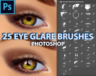 Photoshop Eye Glare Pinsel. Photoshop Augenpinsel. Digitale Pinsel für Fresco und Clip Studio Paint, Affinity Photo, Procreate